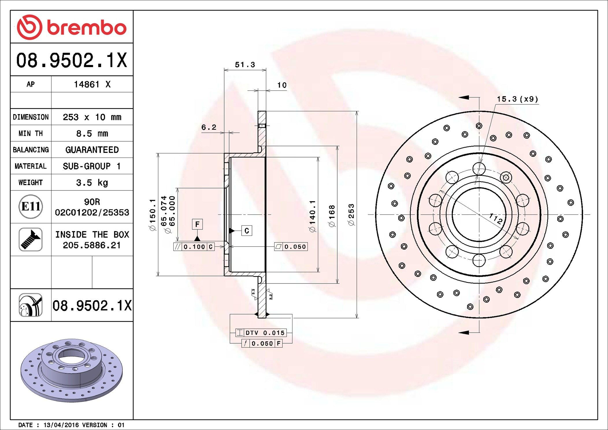 0895021X Brembo Дискові гальма
