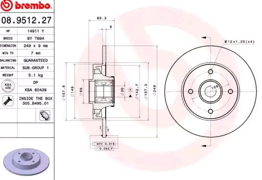Гальмівні диски 08951227 Brembo