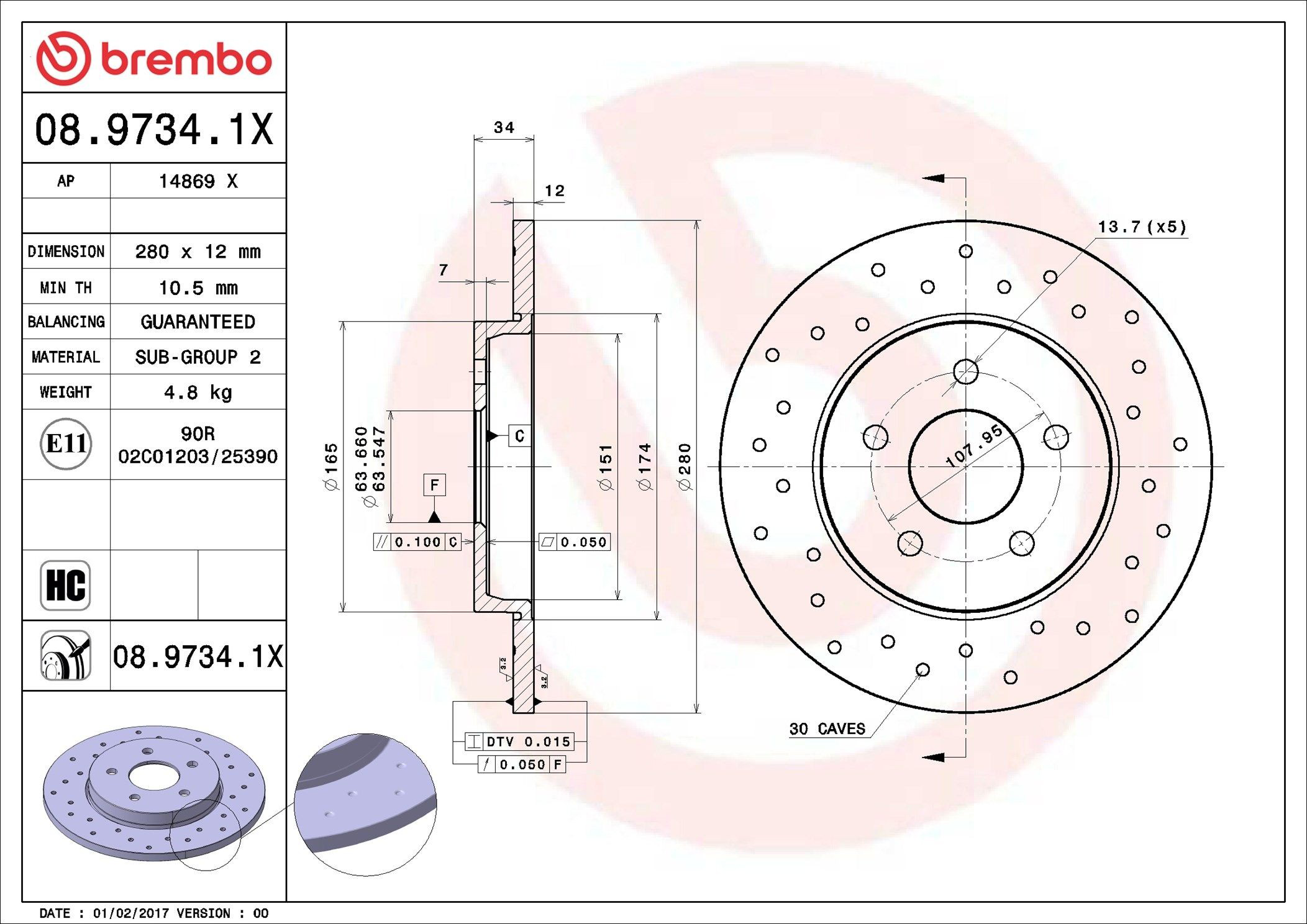 Задні дискові гальма Brembo 0897341X ціна, від 35.09 USD