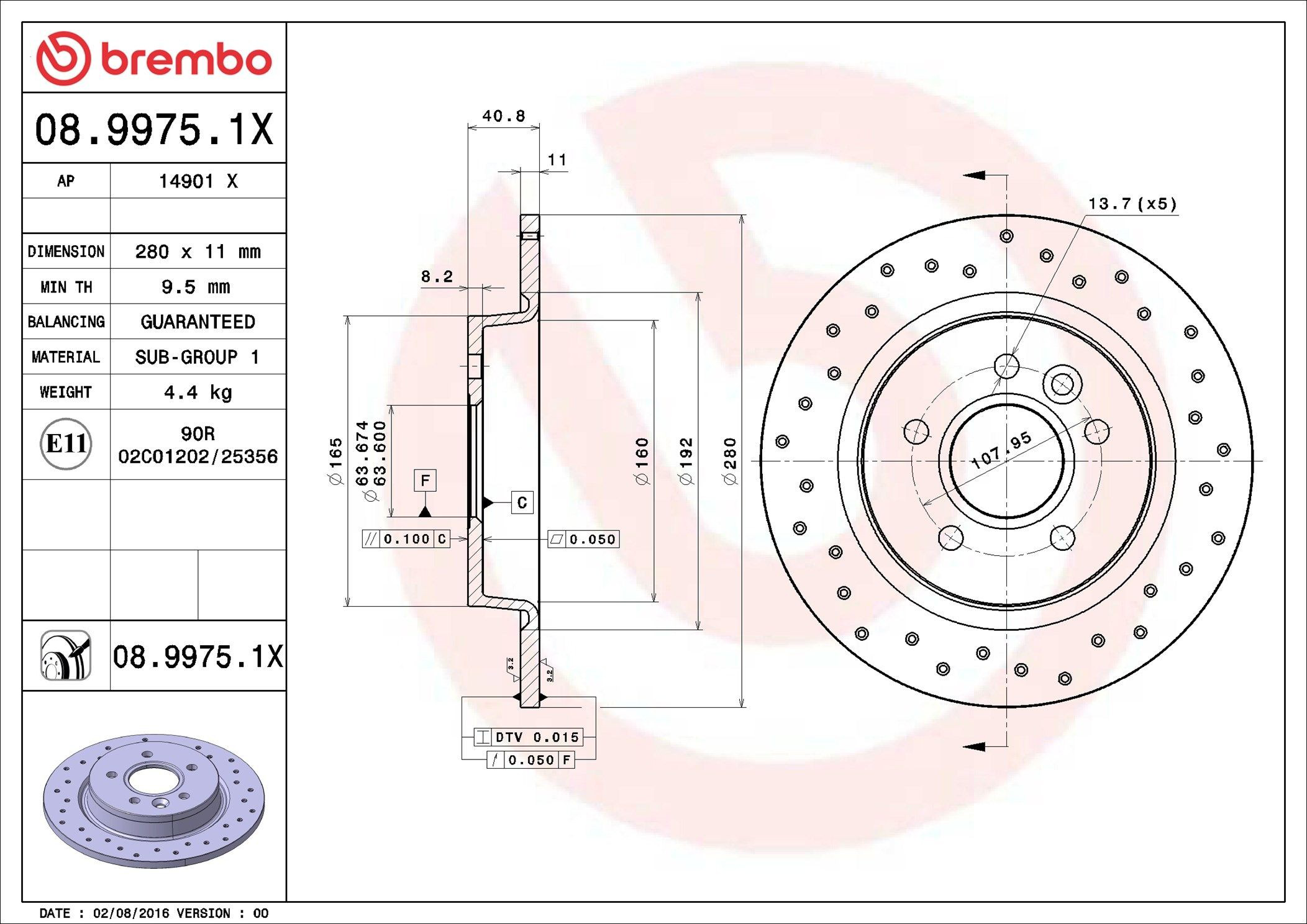 Задні дискові гальма Brembo 0899751X ціна, від 29.79 USD