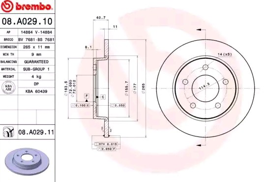 Гальмівні диски 08A02911 Brembo