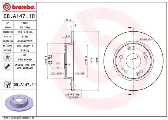 Гальмівні диски 08A14711 Brembo