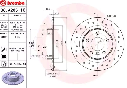 08A2051X Brembo Дискові гальма
