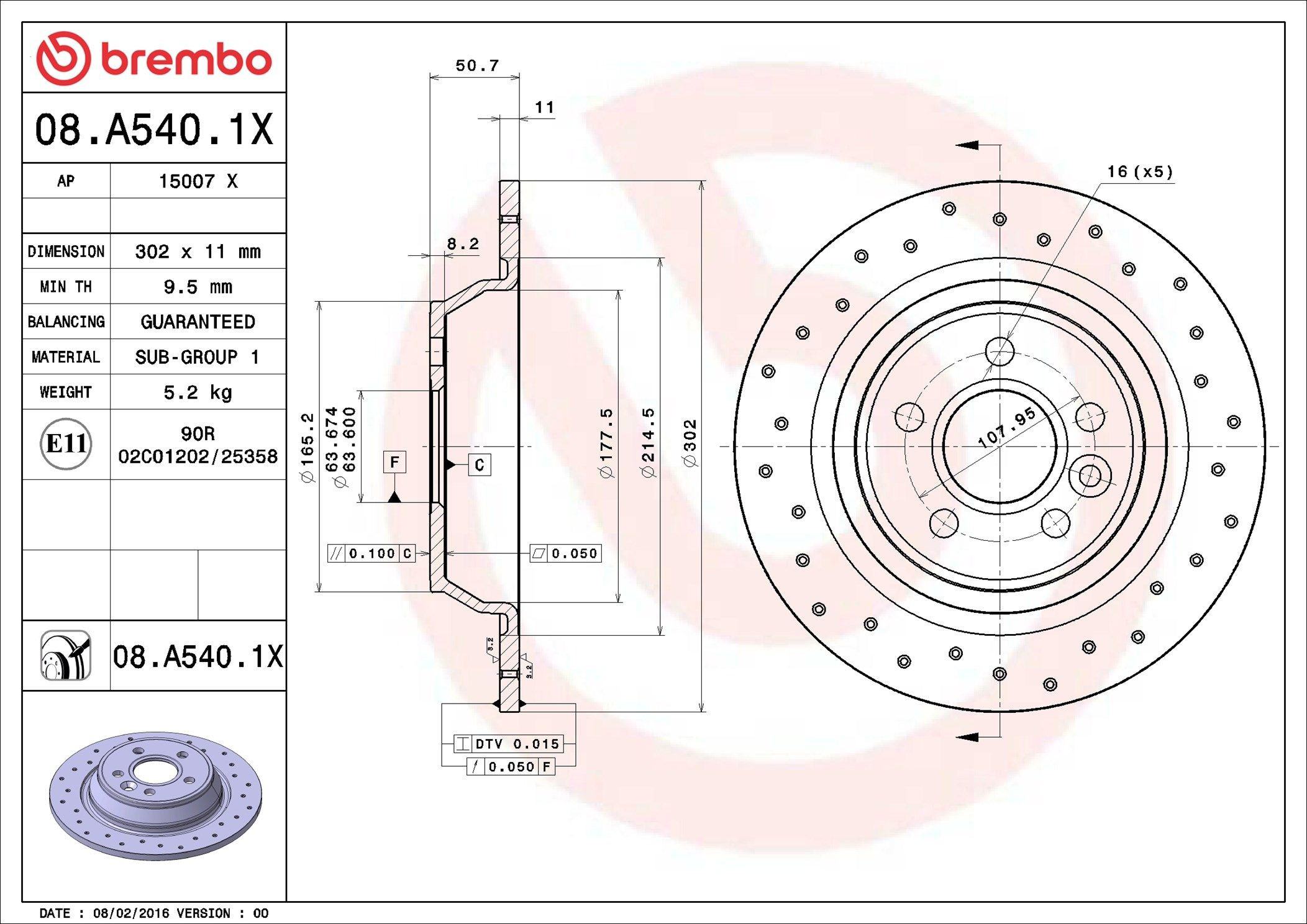 Задні дискові гальма Brembo 08A5401X ціна, від 45.77 USD