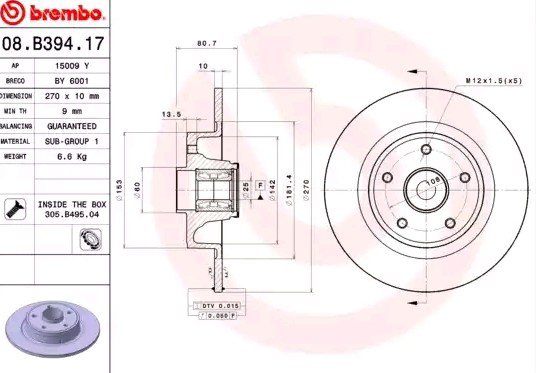 Гальмівні диски 08B39417 Brembo