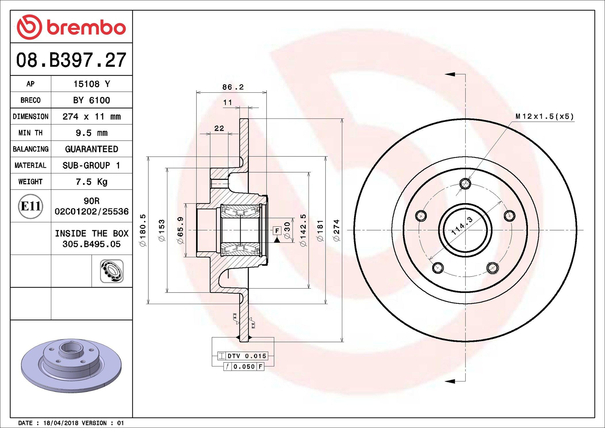 Гальмівні диски 08B39727 Brembo