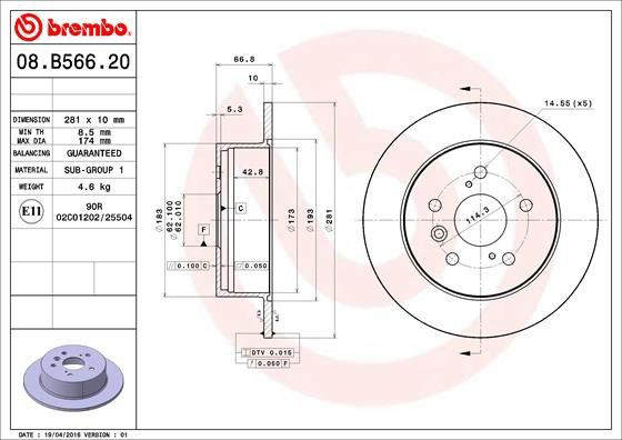08B56621 Brembo Дискові гальма