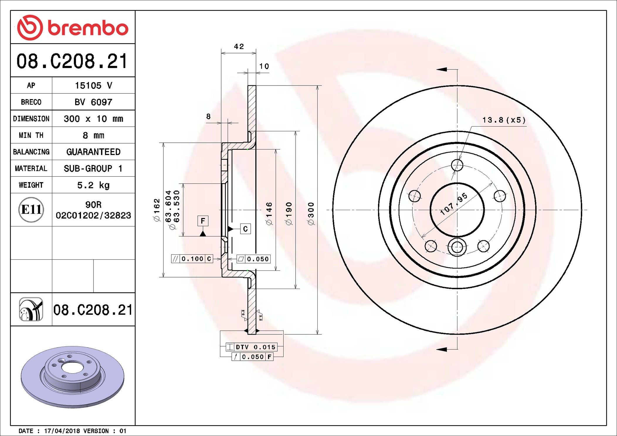 Задні дискові гальма Brembo 08C20821 ціна, від 37.65 USD