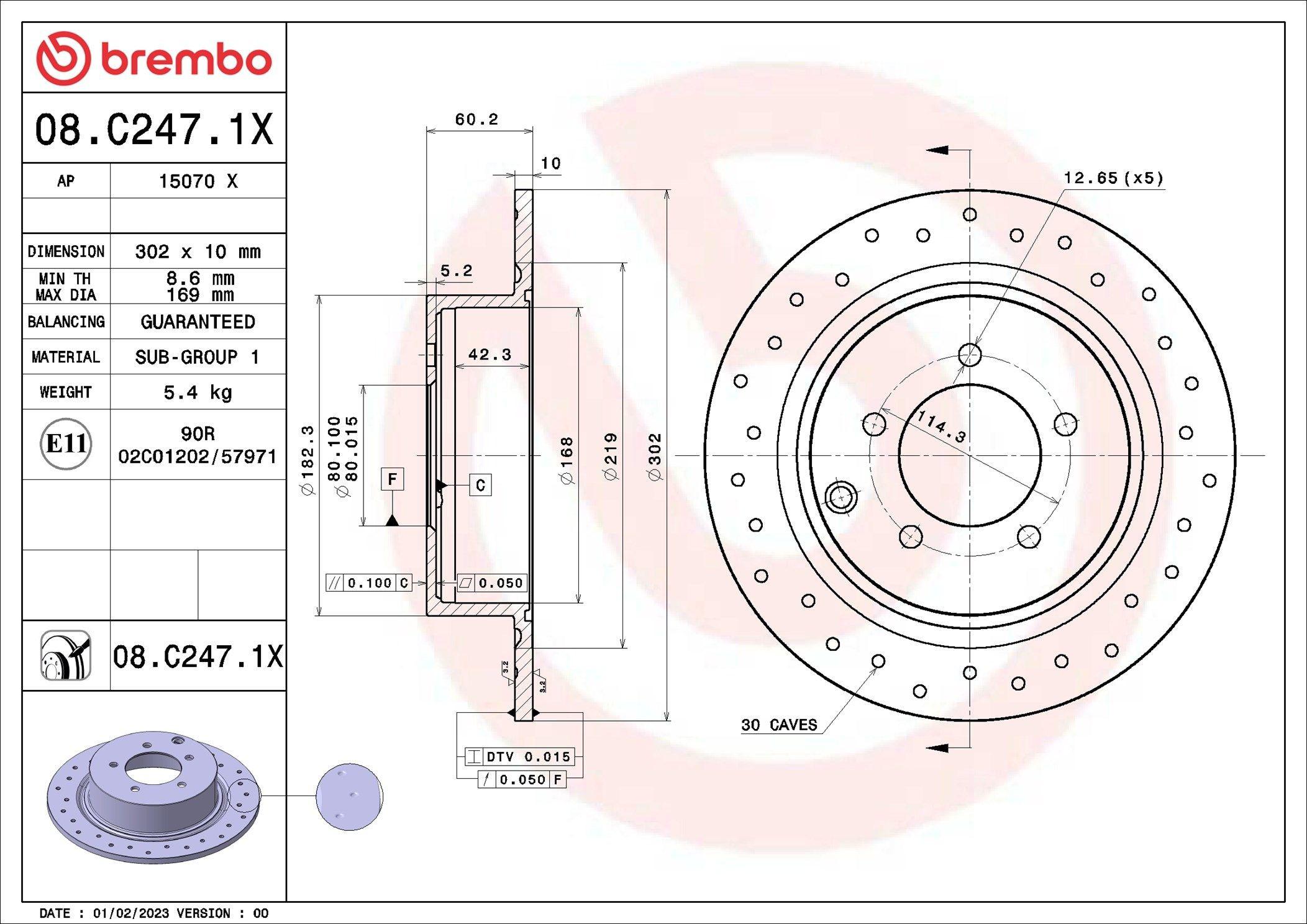 Задні дискові гальма Brembo 08C2471X ціна, від 40.29 USD