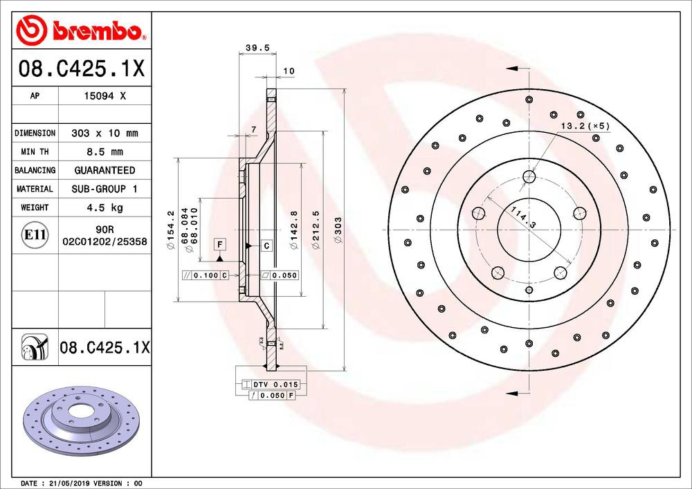 Гальмівні диски 08C4251X Brembo
