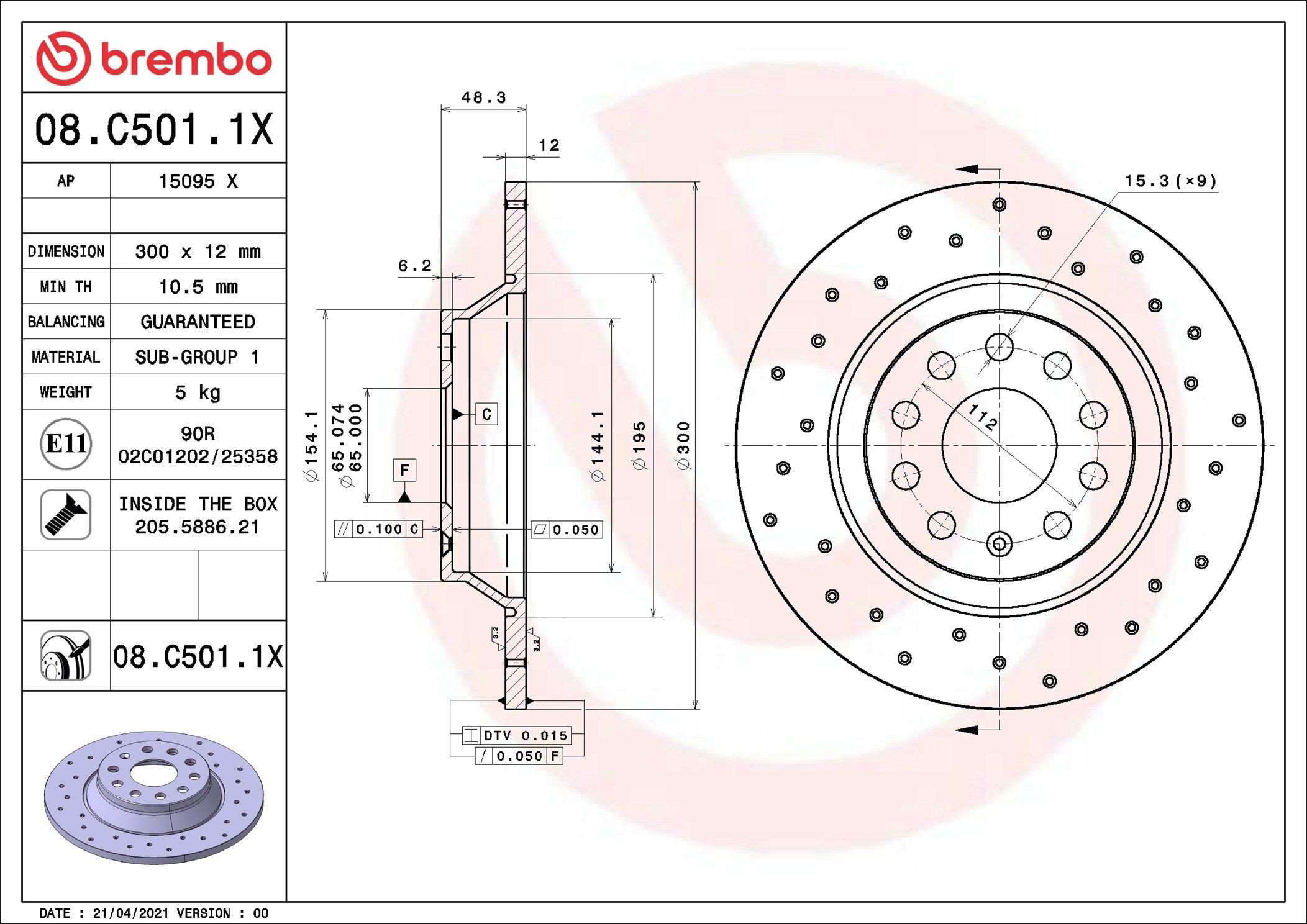 Гальмівні диски 08C5011X Brembo