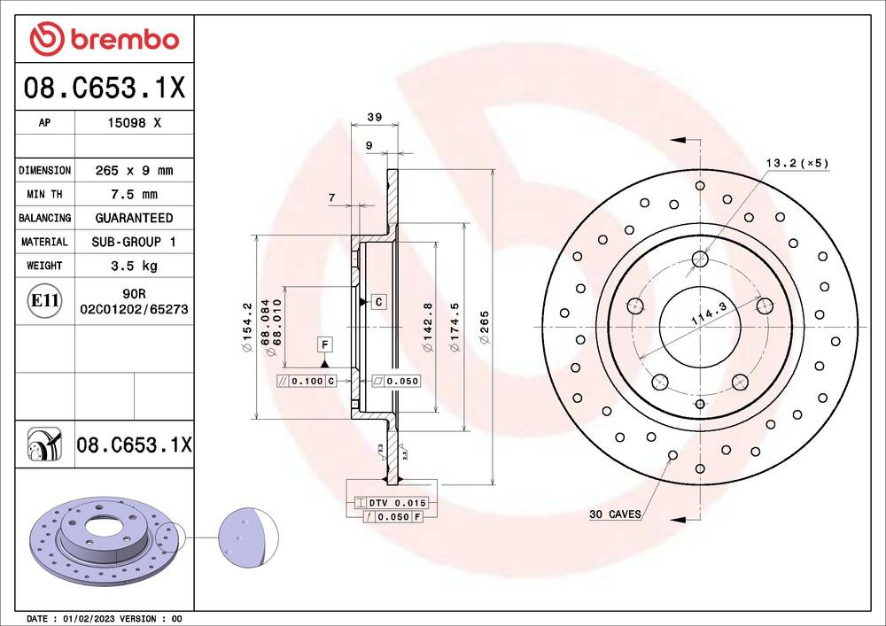 Гальмівні диски 08C6531X Brembo