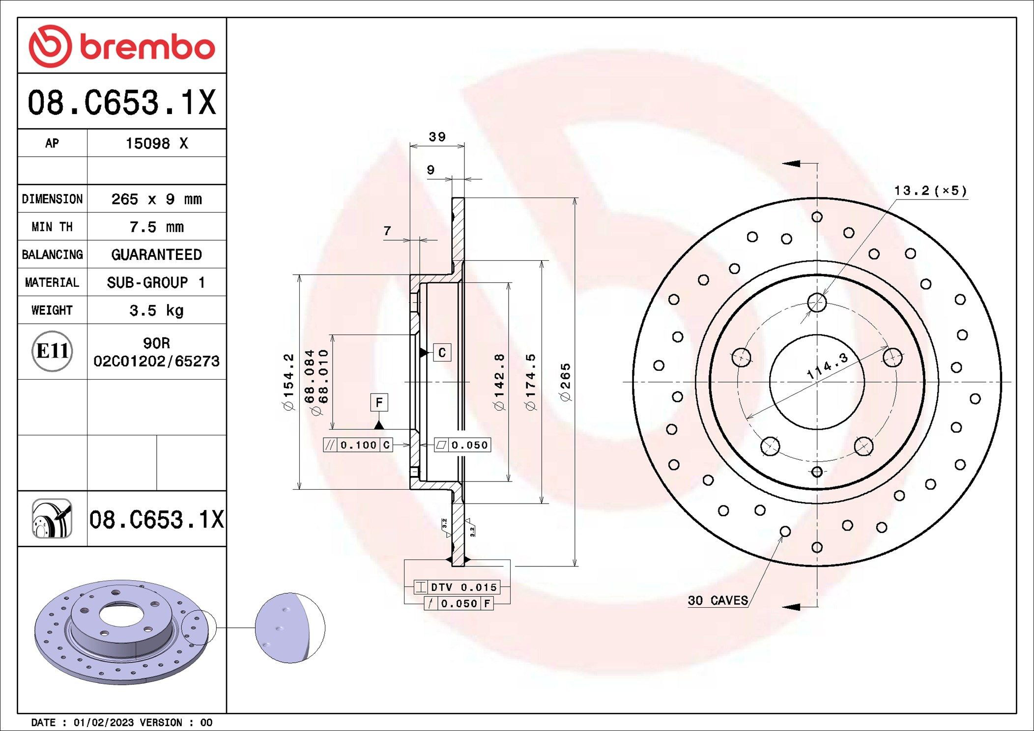 Задні дискові гальма Brembo 08C6531X ціна, від 28.39 USD