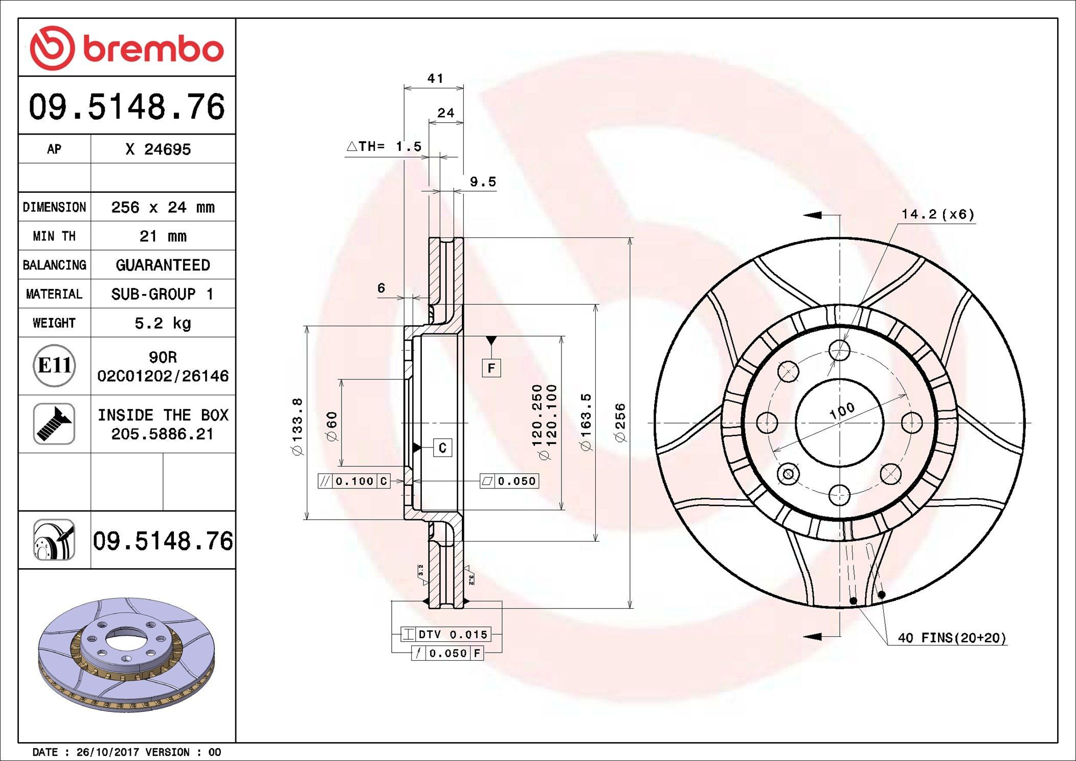 Гальмівні диски передні 09514876 Brembo