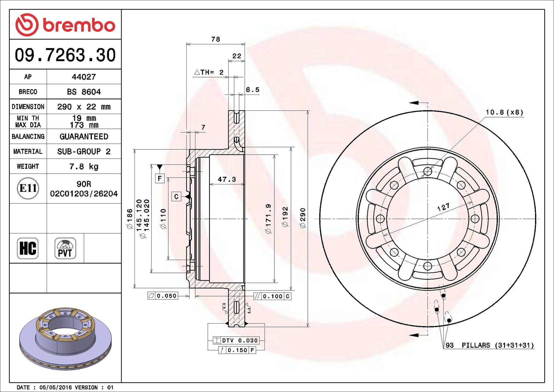 Задні дискові гальма Brembo 09726330 ціна, від 63.96 USD