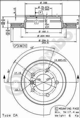09772011 Brembo Гальмо дискове переднє