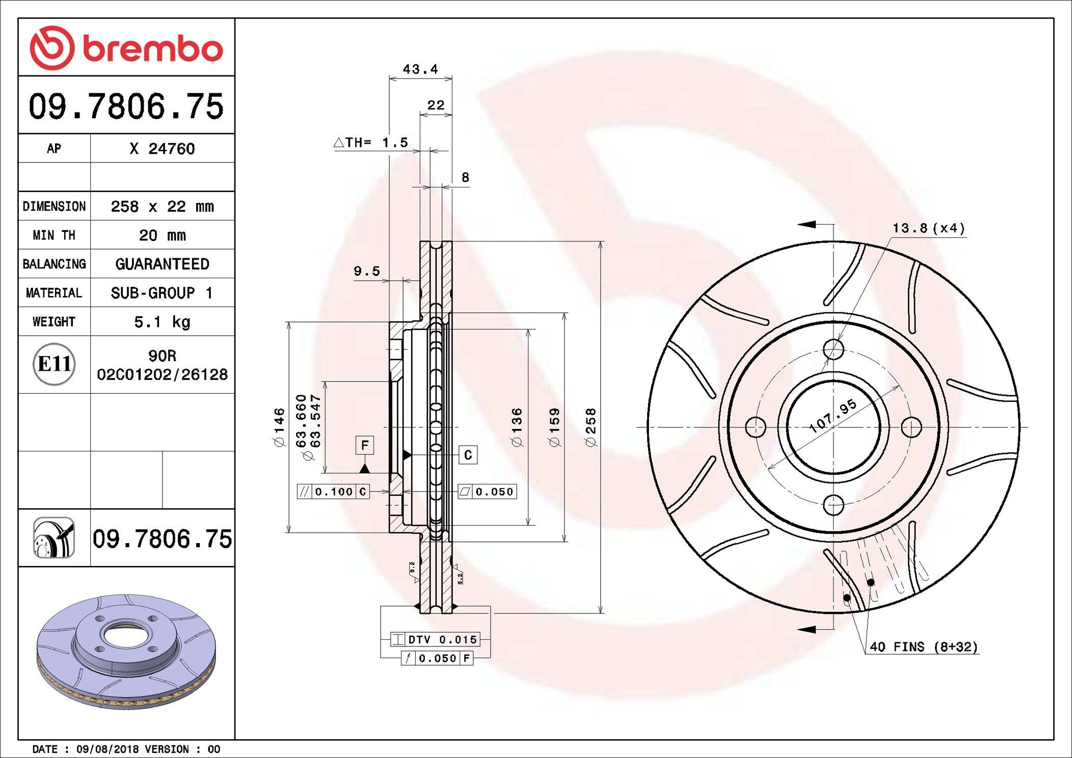 Гальмівні диски передні 09780675 Brembo