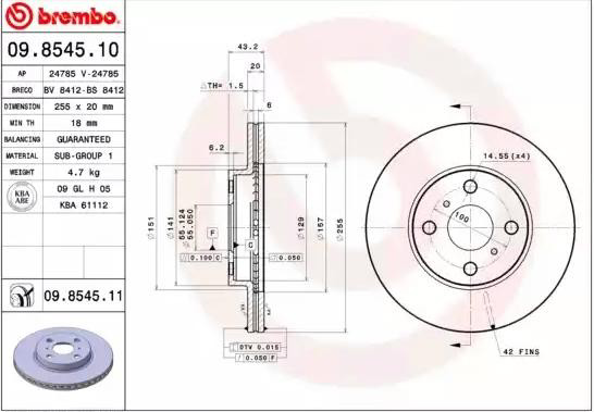 Купити 09854511 Brembo Ротор гальмівний