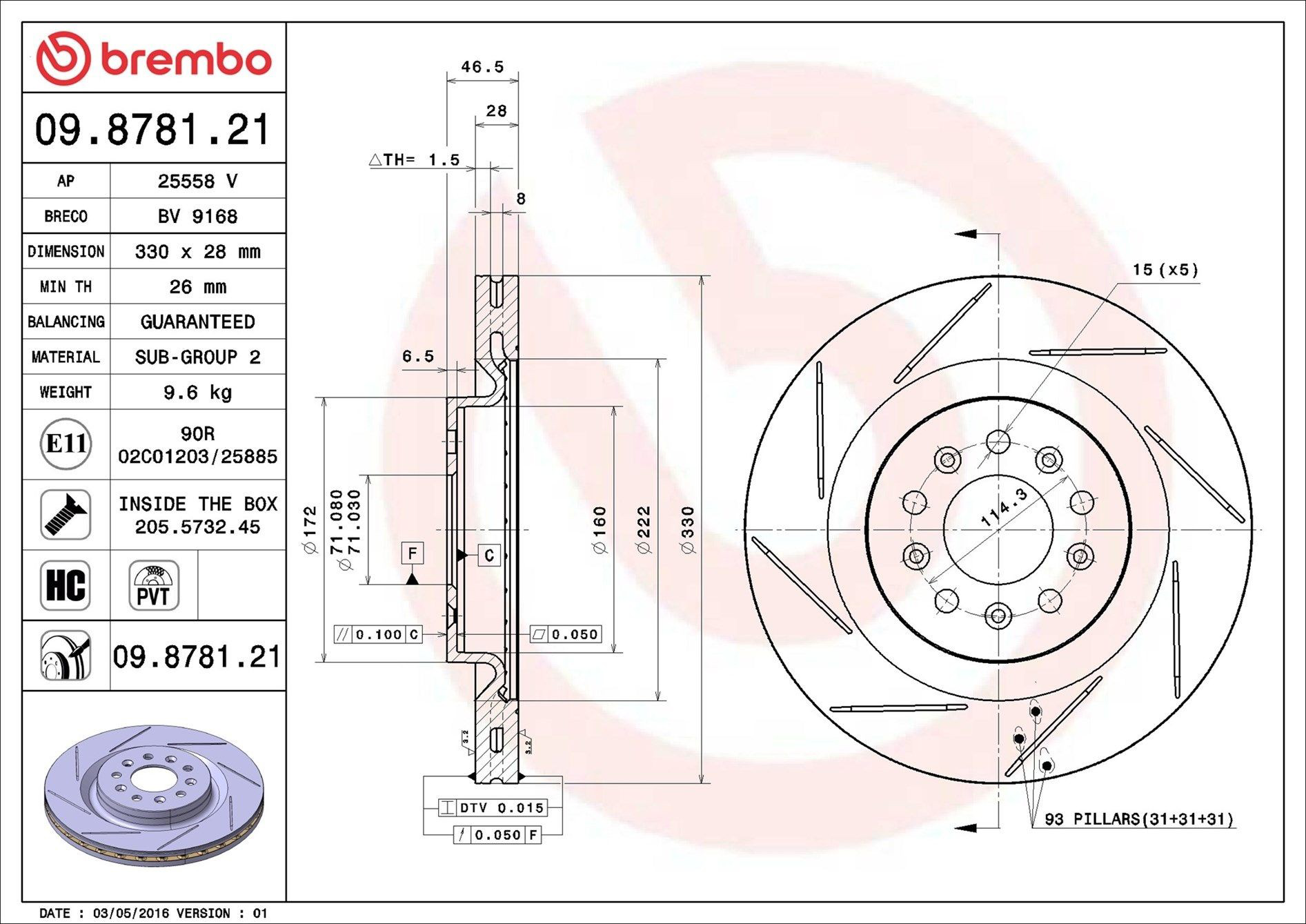 Задні дискові гальма Brembo 09878121 ціна, від 84.70 USD