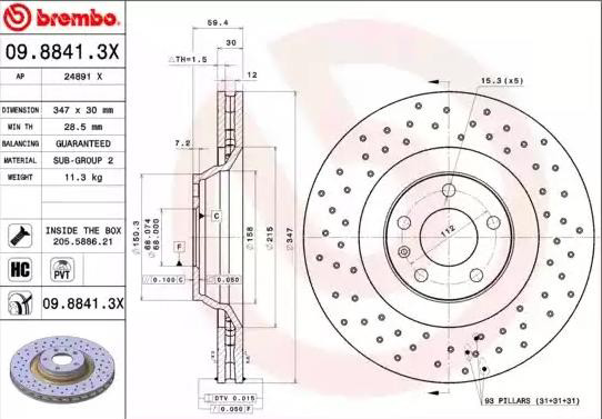 0988413X Brembo Гальмо дискове переднє