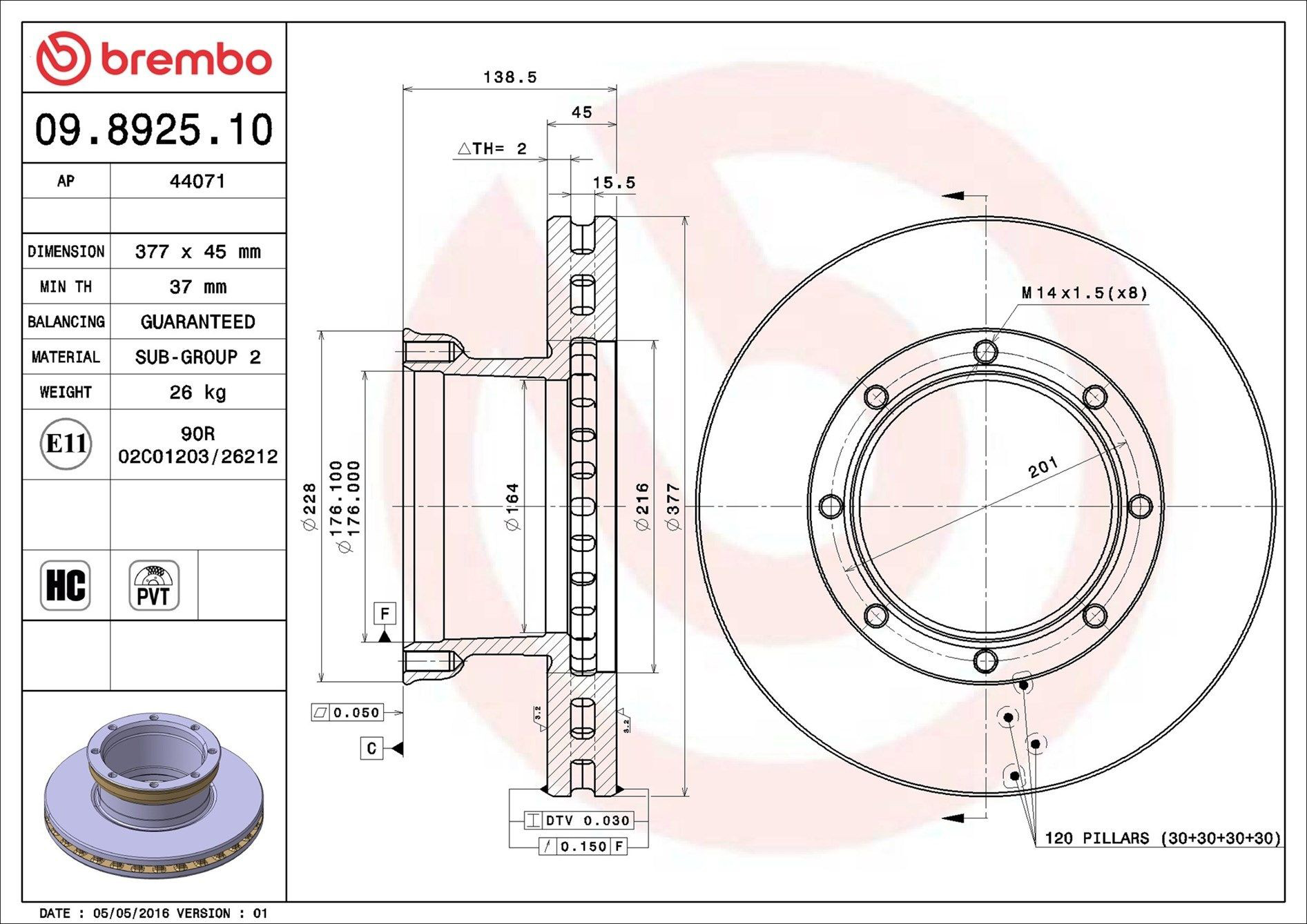 Задні дискові гальма Brembo 09892510 ціна, від 93.54 USD