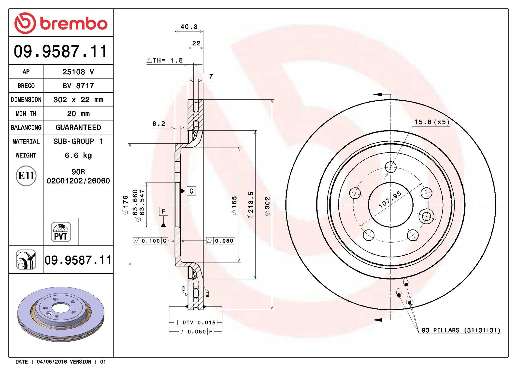 Гальмівні диски 09958711 Brembo