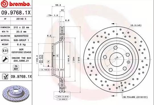 Гальмівні диски 0997681X Brembo