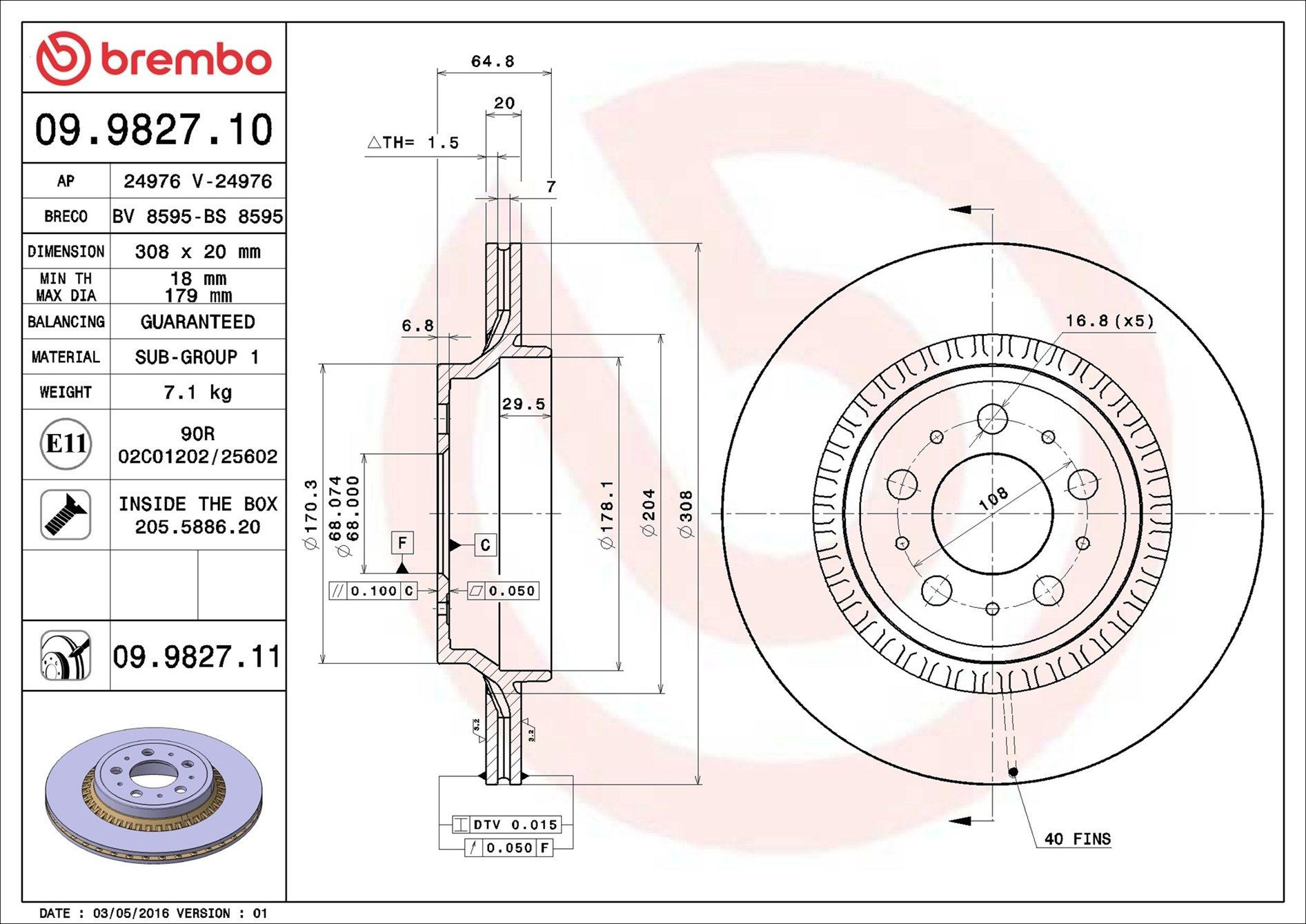 Задні дискові гальма Brembo 09982711 ціна, від 54.46 USD