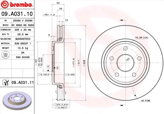 Гальмівні диски передні 09A03110 Brembo