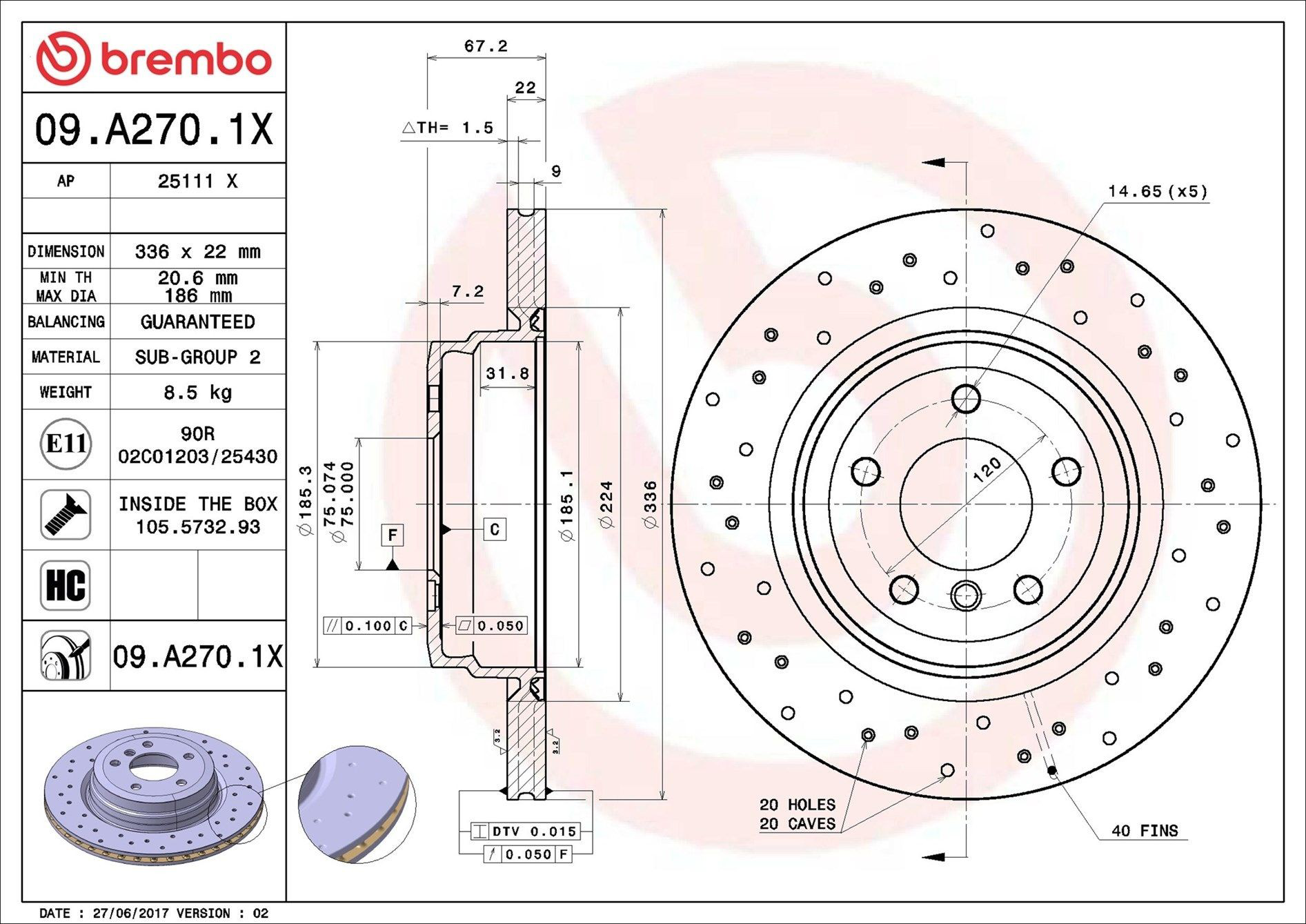Задні дискові гальма Brembo 09A2701X ціна, від 89.17 USD