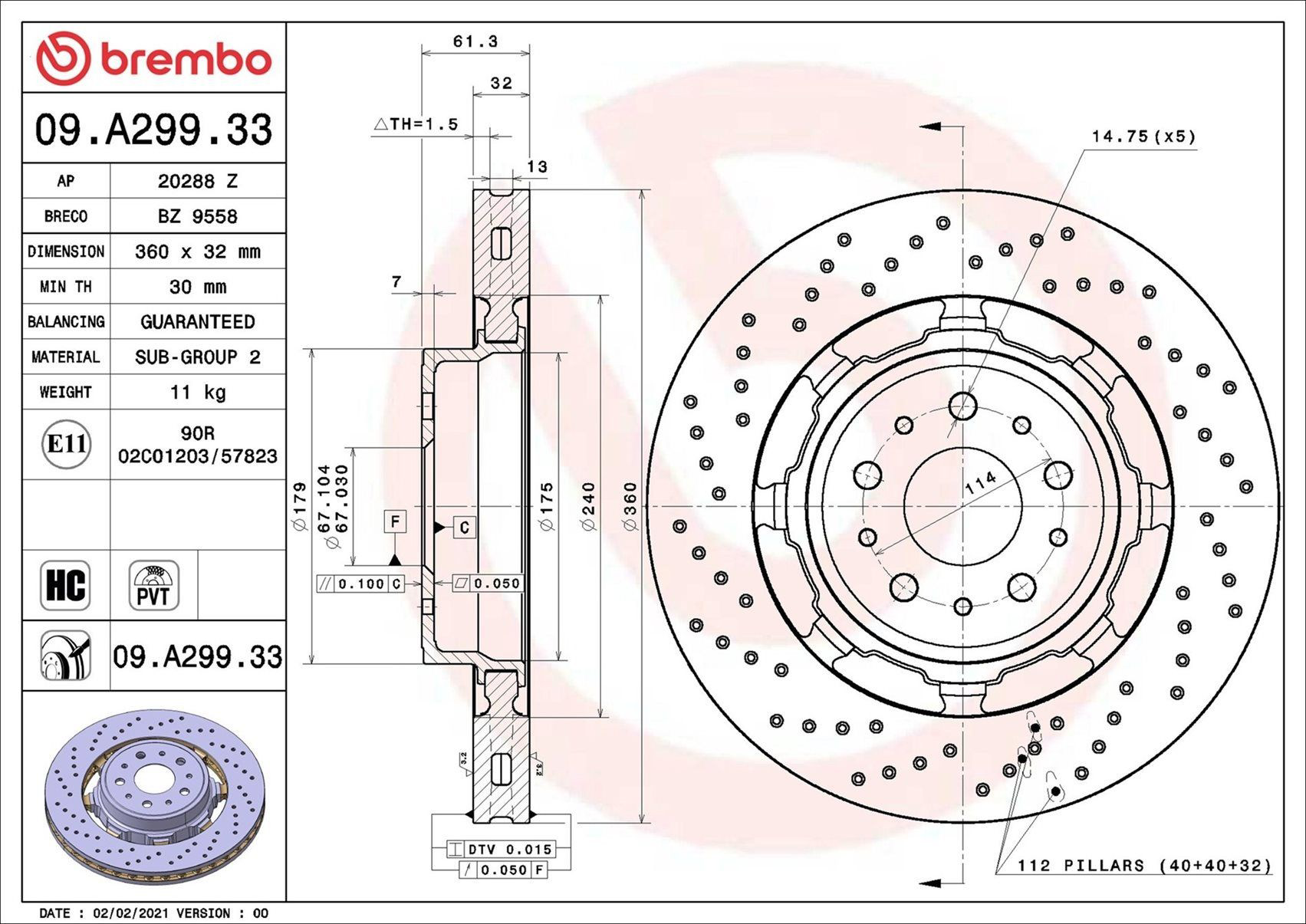 09A29933 Brembo Гальмо дискове переднє