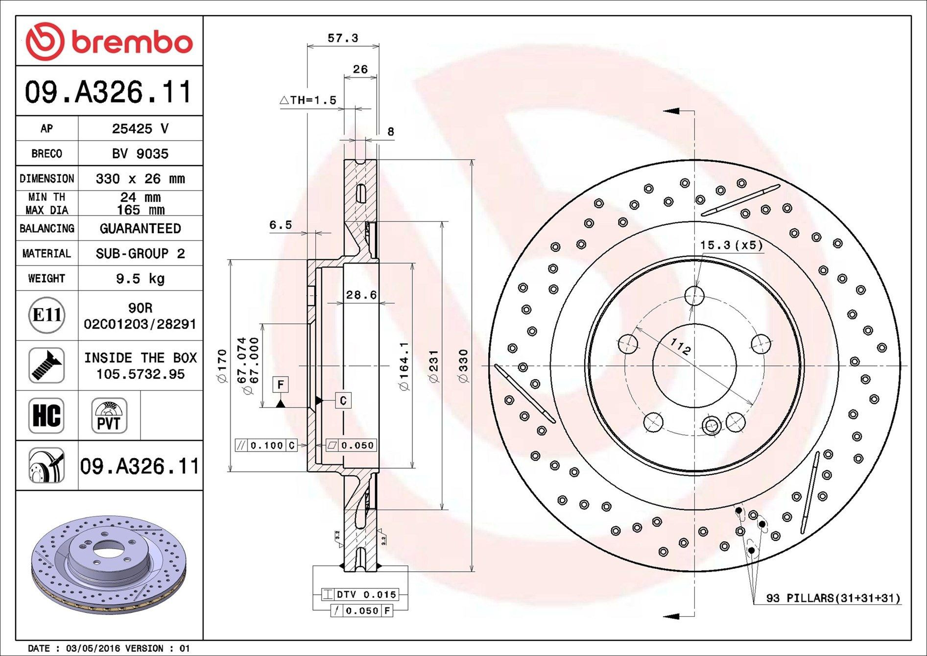 Задні дискові гальма Brembo 09A32611 ціна, від 34.43 USD