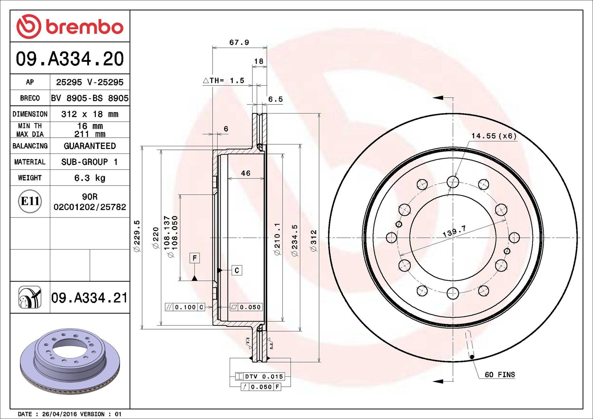 Задні дискові гальма Brembo 09A33421 ціна, від 66.00 USD