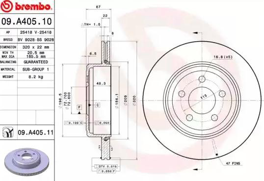 09A40511 Brembo Гальмо дискове переднє