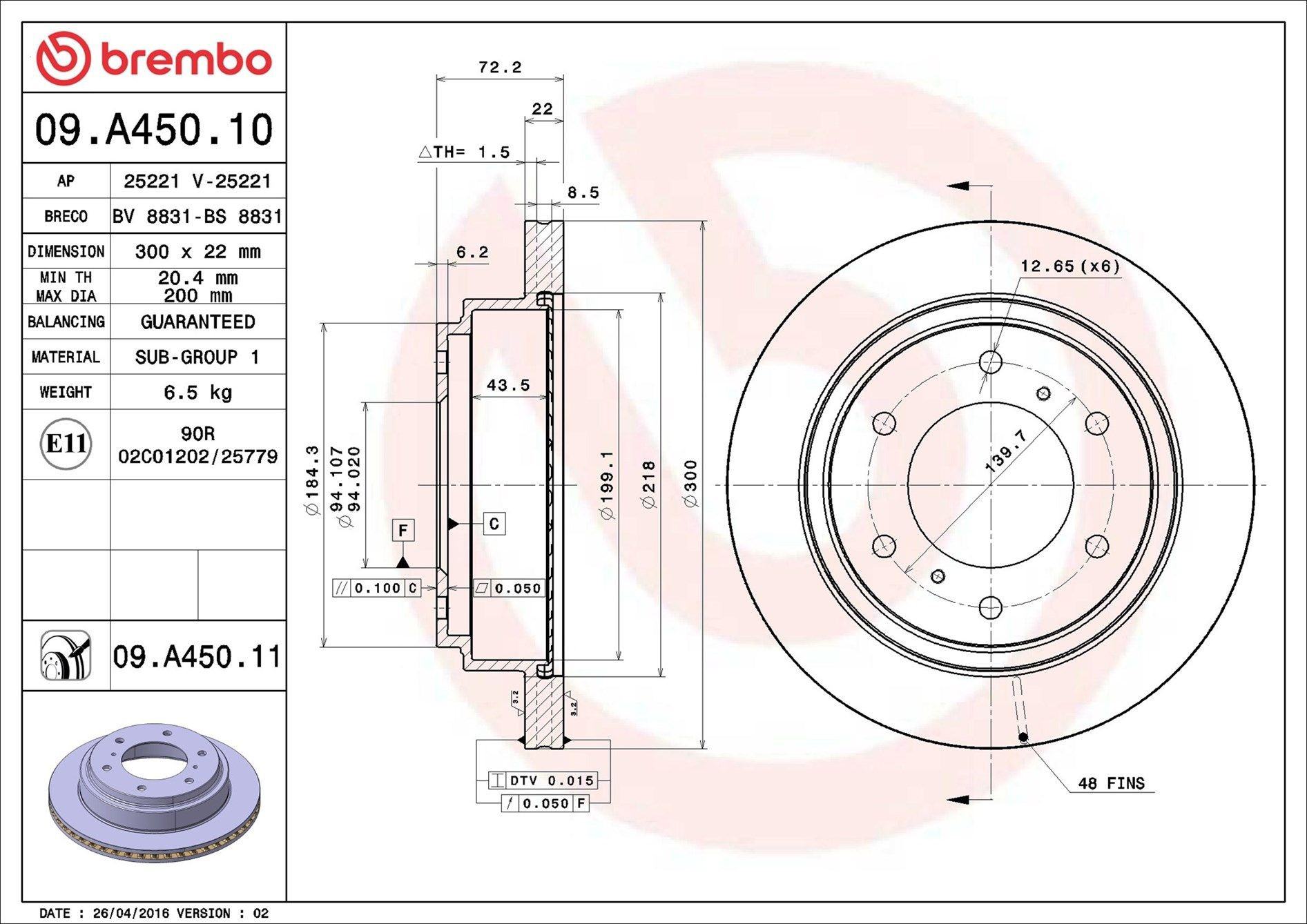 Задні дискові гальма Brembo 09A45011 ціна, від 41.29 USD