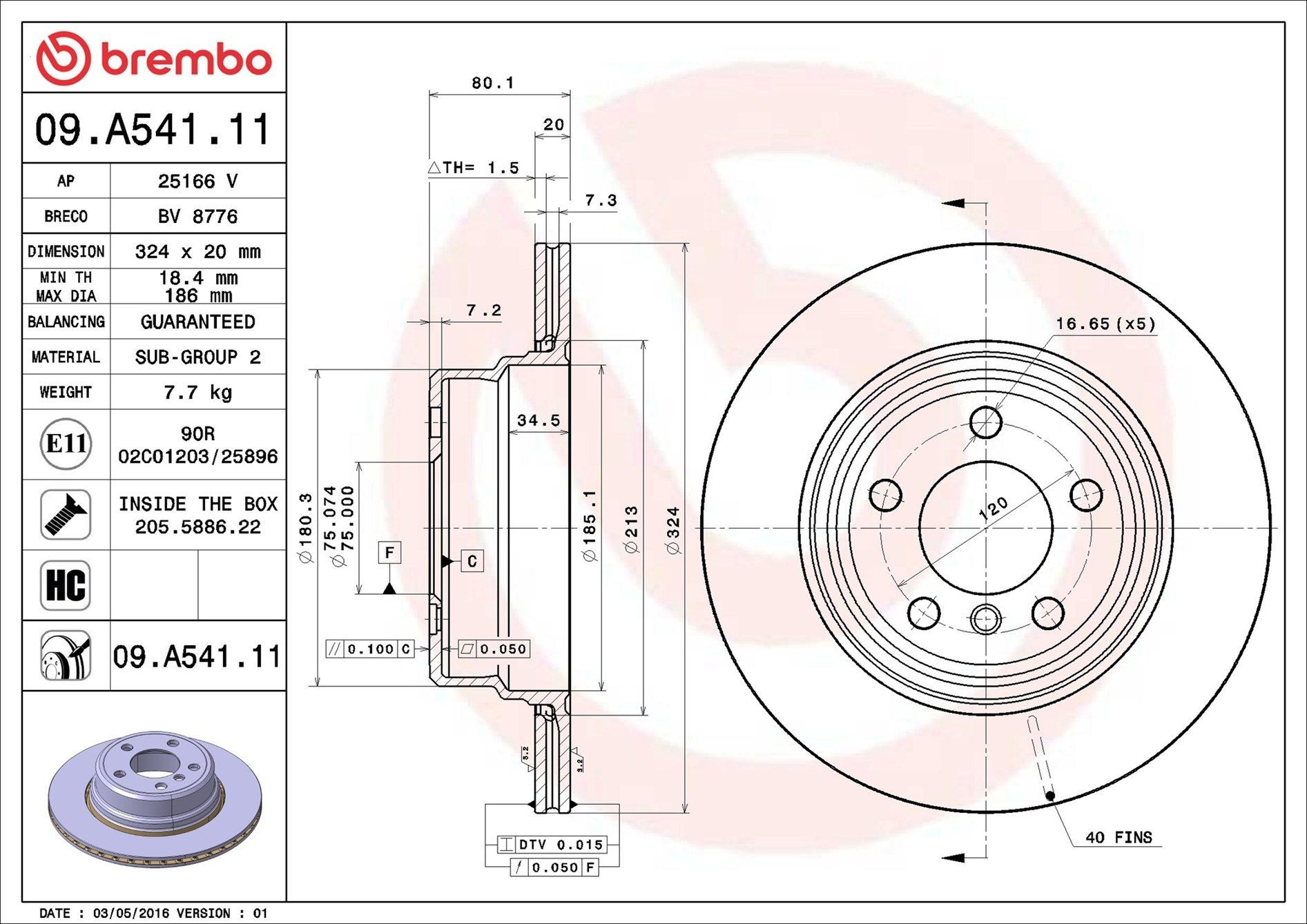 Задні дискові гальма Brembo 09A54111 ціна, від 47.63 USD