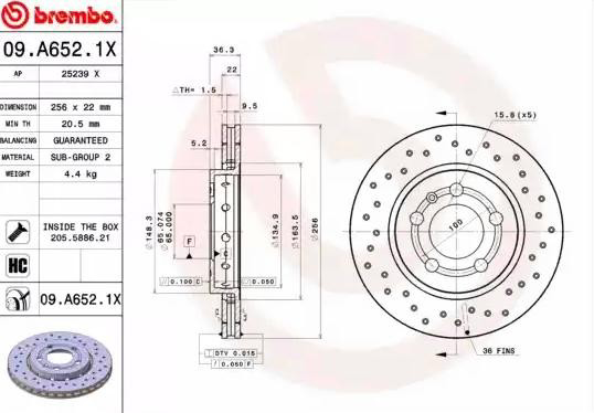 09A6521X Brembo Дискові гальма