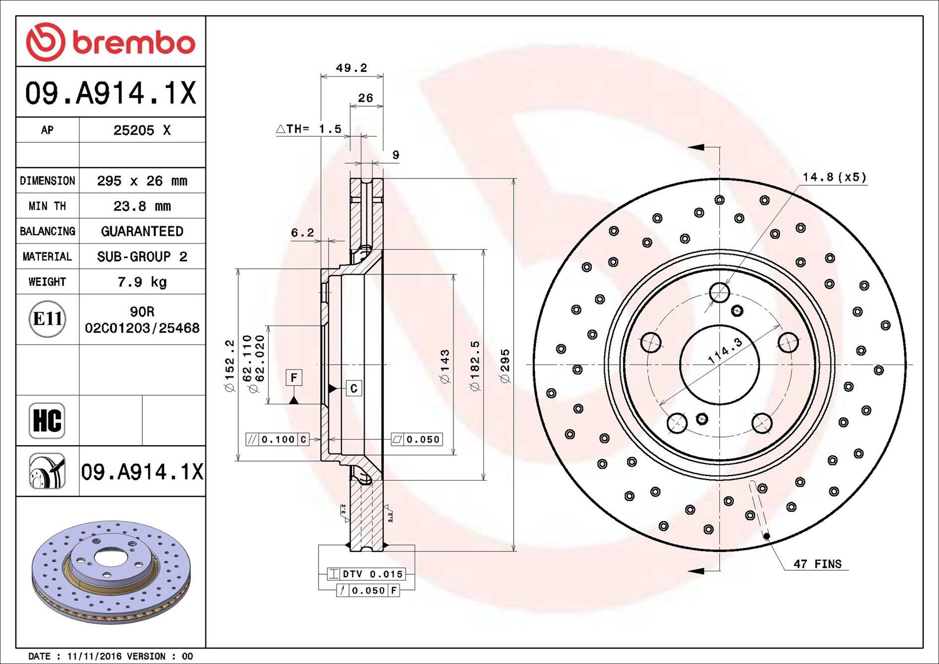 Гальмівні диски передні 09A9141X Brembo