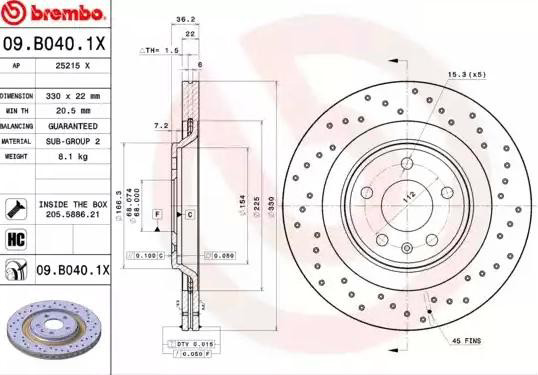 09B0401X Brembo Дискові гальма