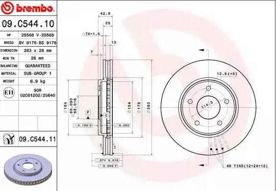 Купити 09C54411 Brembo Ротор гальмівний