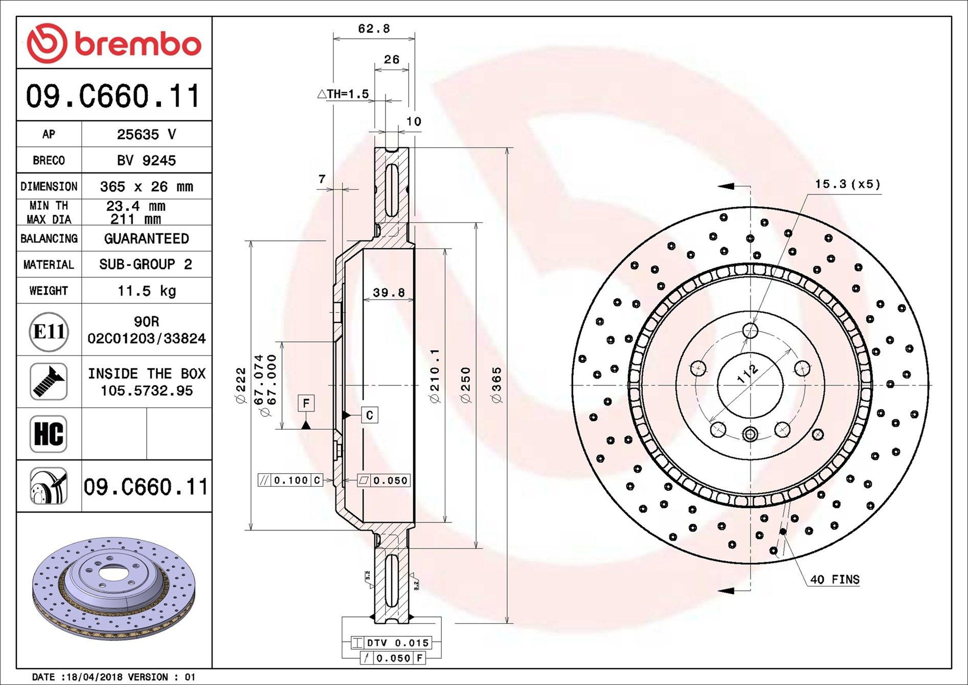 09C66011 Brembo Дискові гальма
