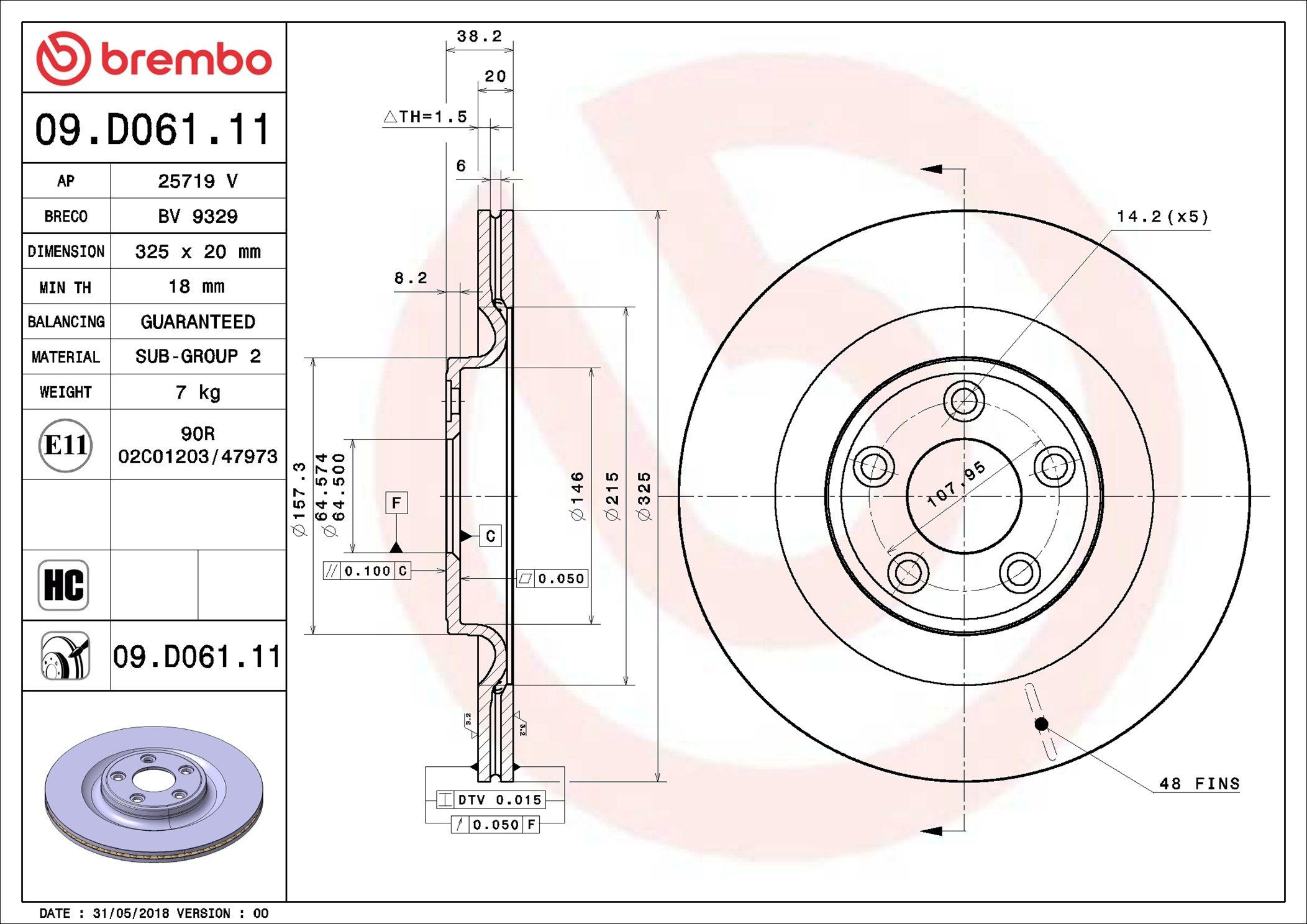 Задні дискові гальма Brembo 09D06111 ціна, від 103.97 USD