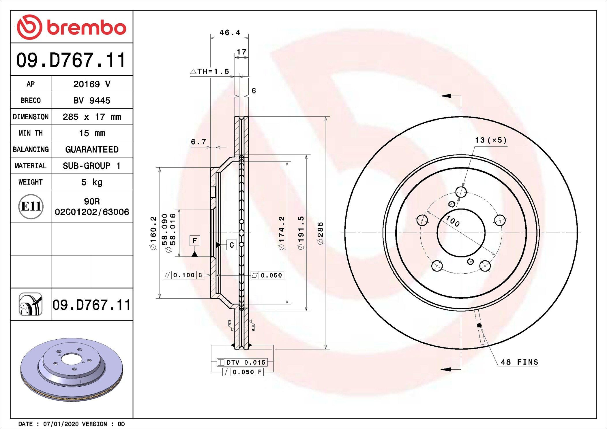 09D76711 Brembo Дискові гальма