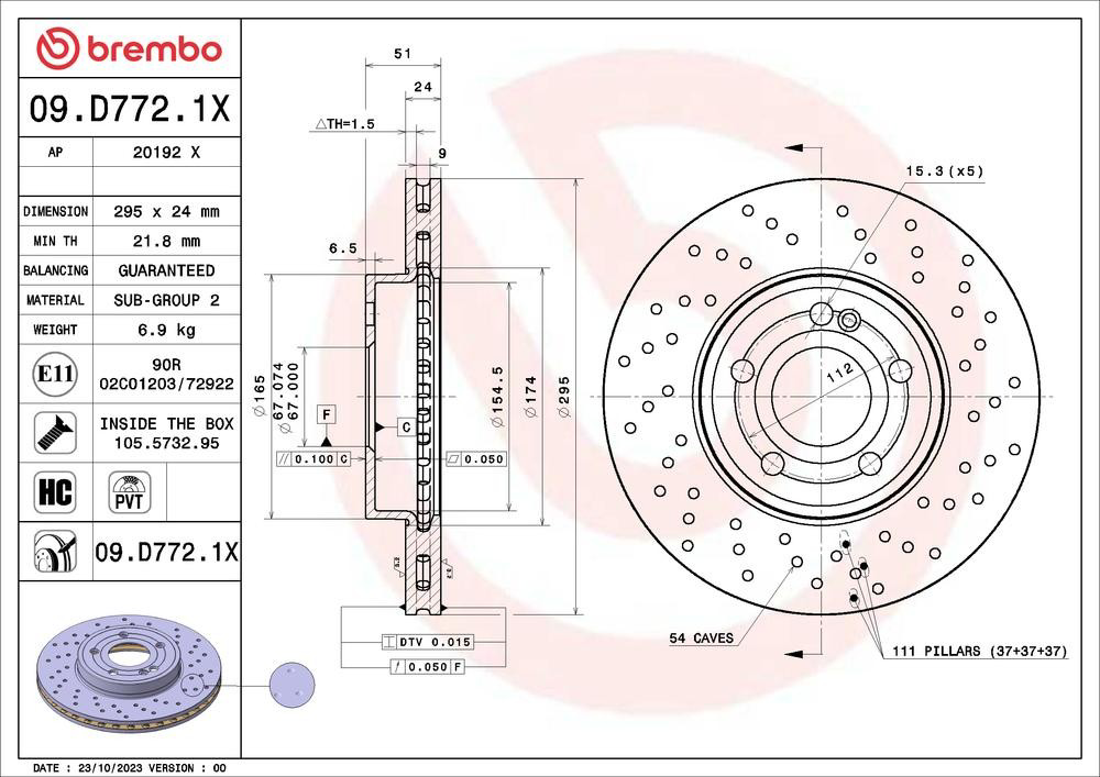09D7721X Brembo Гальмо дискове переднє