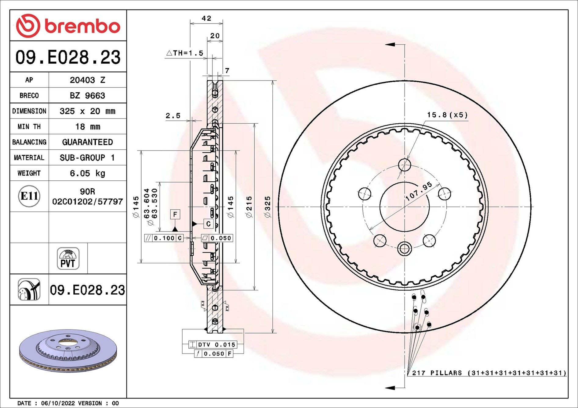 Задні дискові гальма Brembo 09E02823 ціна, від 135.70 USD