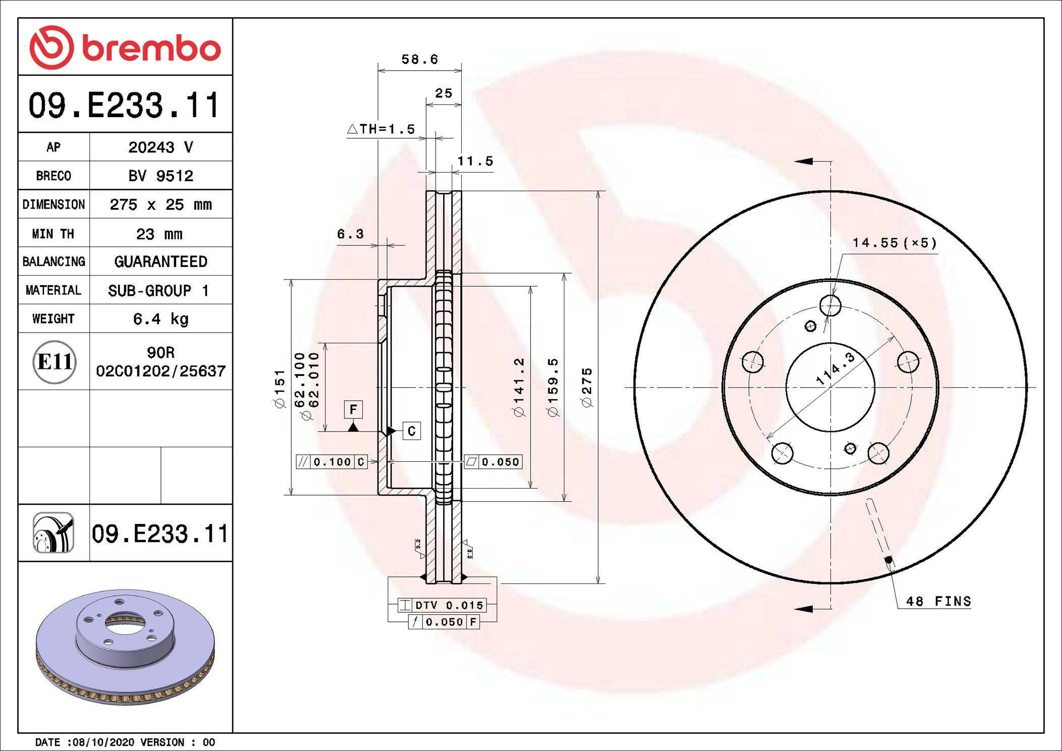 09E23311 Brembo Гальмо дискове переднє