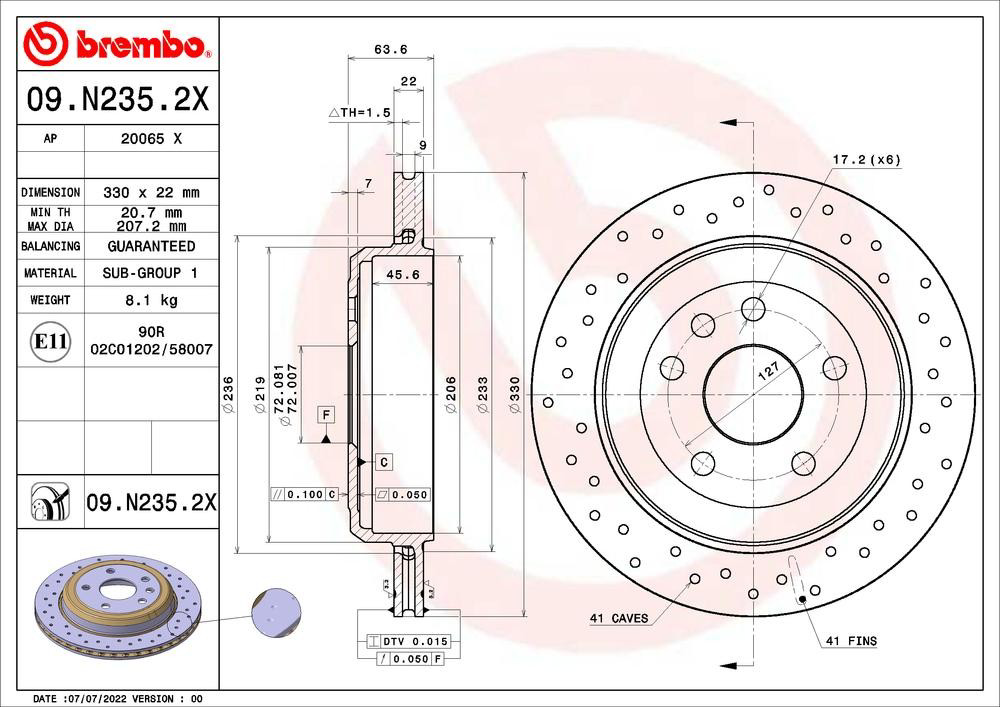 Гальмівні диски 09N2352X Brembo