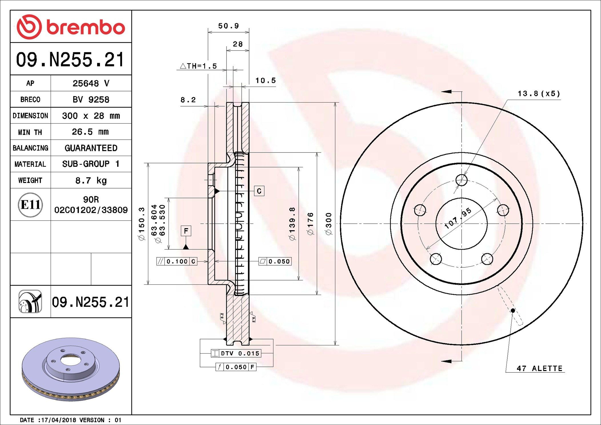 09N25521 Brembo Гальмо дискове переднє