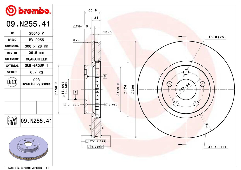 Купити 09N25541 Brembo Ротор гальмівний