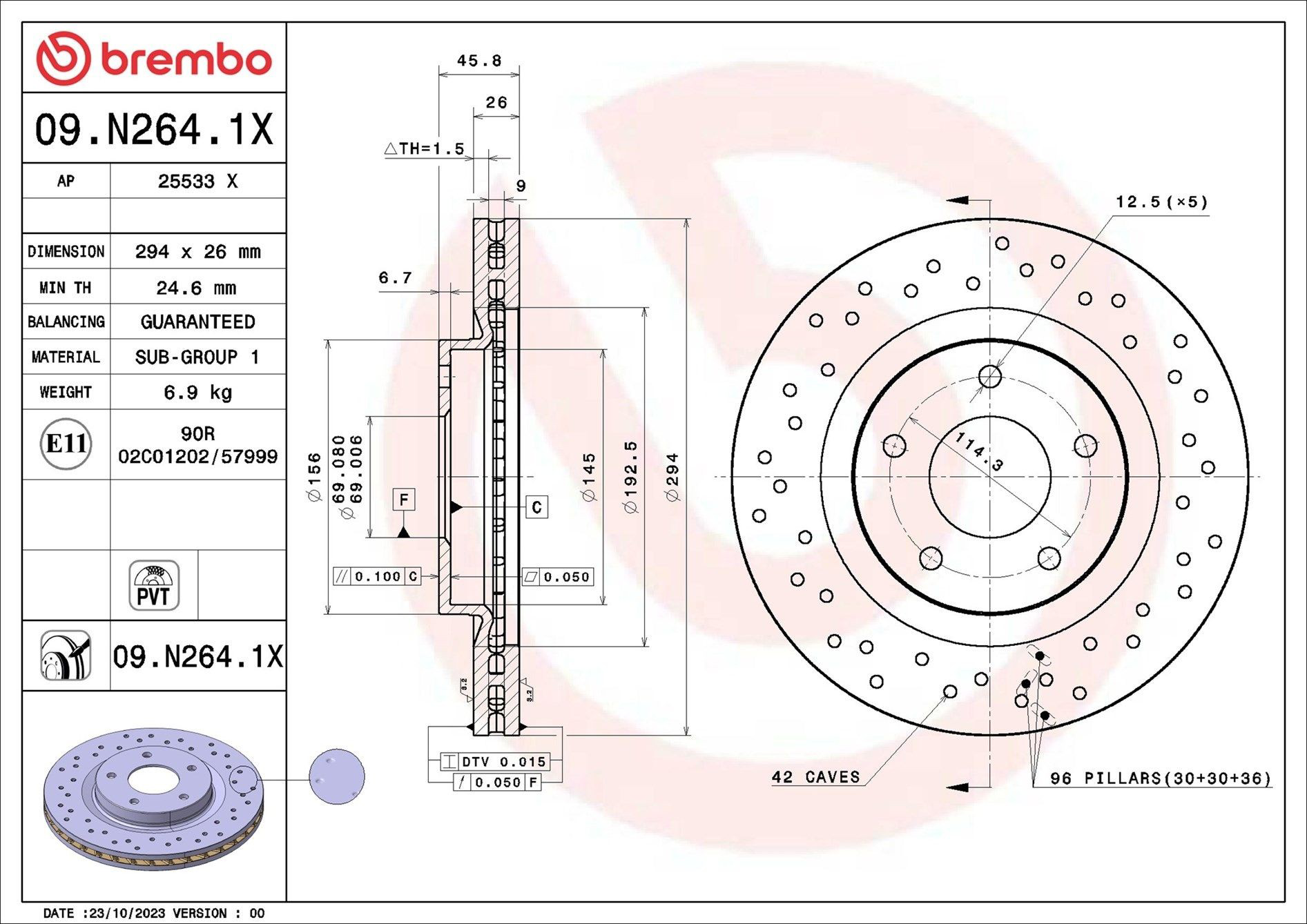 09N2641X Brembo Гальмо дискове переднє